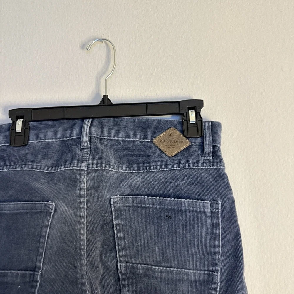 Quicksilver Pants Men's Kracker Corduroy Jeans Straight Tapered Blue Gray‎ 29x31